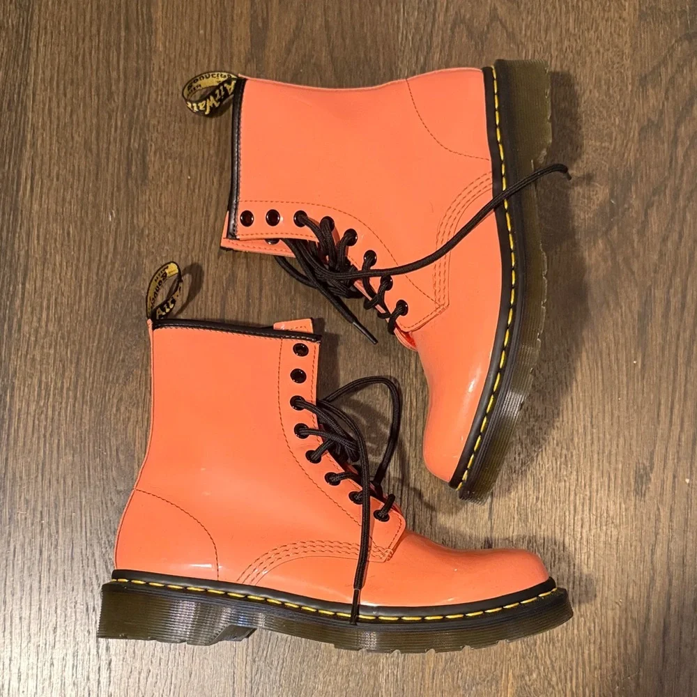 Dr. Martens Peach Orange Boots - Picture 2 of 4